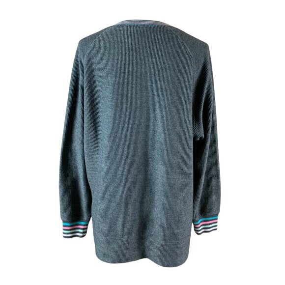 Bucees Gray Knit Holiday Beaver Graphic Sweatshirt Christmas Pullover Large - Picture 3 of 5